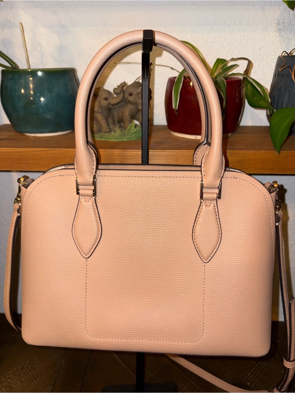 Kate Spade New York Blush Pink Pebbled Leather Satchel Crossbody EUC - Picture 5 of 11